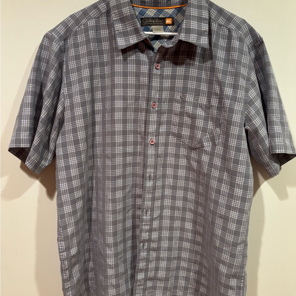 Quicksilver Waterman Collection Gray Plaid Men's Shirt